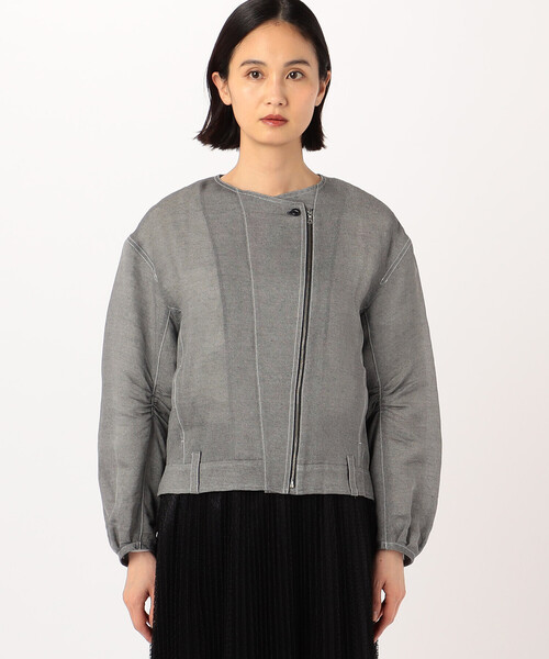 Gabardine K.T（ギャバジンケーティー）の「〔 +サイズ 〕 紙ビエラ ライダース風のブルゾン（ブルゾン・レディース・ホワイト・15号）」の15枚目の写真