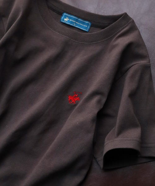 BEVERLY HILLS POLO CLUB（ビバリーヒルズポロクラブ）の「【Bevery Hills Polo Club/ビバリーヒルズポロクラブ】ワンポイント刺繍 コンパクトTシャツ（Tシャツ/カットソー・レディース・アイボリー/ブラウン/オレンジ/スミクロ/ネイビー/ホワイト・M）」の10枚目の写真