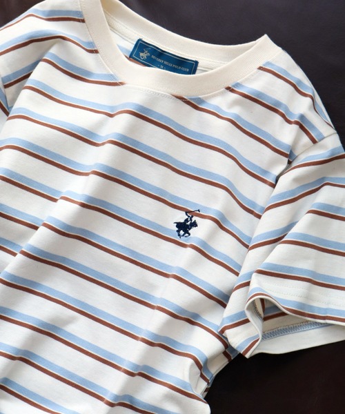 BEVERLY HILLS POLO CLUB（ビバリーヒルズポロクラブ）の「【Bevery Hills Polo Club/ビバリーヒルズポロクラブ】ワンポイント刺繍 コンパクトTシャツ（Tシャツ/カットソー・レディース・アイボリー/ブラウン/オレンジ/スミクロ/ネイビー/ホワイト・M）」の18枚目の写真