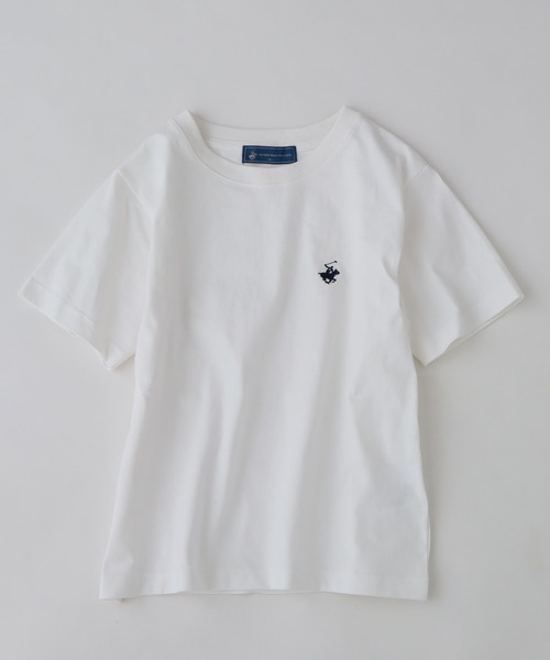 BEVERLY HILLS POLO CLUB（ビバリーヒルズポロクラブ）の「【Bevery Hills Polo Club/ビバリーヒルズポロクラブ】ワンポイント刺繍 コンパクトTシャツ（Tシャツ/カットソー・レディース・アイボリー/ブラウン/オレンジ/スミクロ/ネイビー/ホワイト・M）」の7枚目の写真