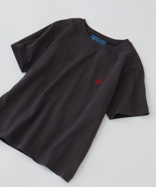 BEVERLY HILLS POLO CLUB（ビバリーヒルズポロクラブ）の「【Bevery Hills Polo Club/ビバリーヒルズポロクラブ】ワンポイント刺繍 コンパクトTシャツ（Tシャツ/カットソー・レディース・アイボリー/ブラウン/オレンジ/スミクロ/ネイビー/ホワイト・M）」の11枚目の写真