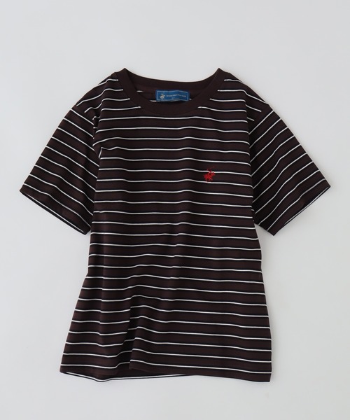 BEVERLY HILLS POLO CLUB（ビバリーヒルズポロクラブ）の「【Bevery Hills Polo Club/ビバリーヒルズポロクラブ】ワンポイント刺繍 コンパクトTシャツ（Tシャツ/カットソー・レディース・アイボリー/ブラウン/オレンジ/スミクロ/ネイビー/ホワイト・M）」の16枚目の写真