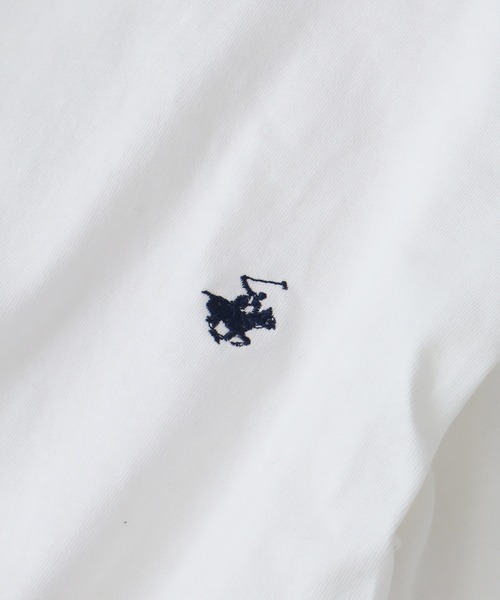 BEVERLY HILLS POLO CLUB（ビバリーヒルズポロクラブ）の「【Bevery Hills Polo Club/ビバリーヒルズポロクラブ】ワンポイント刺繍 コンパクトTシャツ（Tシャツ/カットソー・レディース・アイボリー/ブラウン/オレンジ/スミクロ/ネイビー/ホワイト・M）」の9枚目の写真