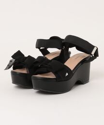 la farfa shoes ワイドベルト 厚底リボンサンダル