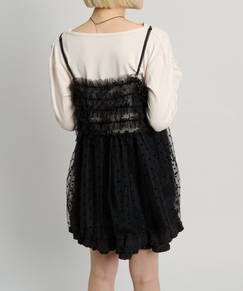 w closet（ダブルクローゼット）の「ドットチュールキャミ（シャツ/ブラウス・レディース・オフホワイト/ブラック・FREE）」の16枚目の写真