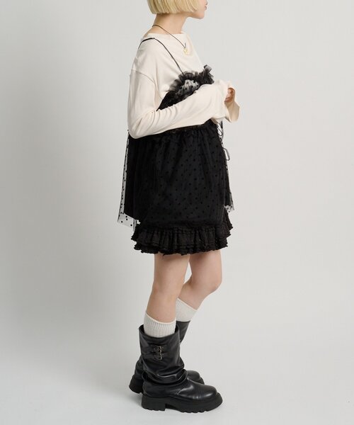w closet（ダブルクローゼット）の「ドットチュールキャミ（シャツ/ブラウス・レディース・オフホワイト/ブラック・FREE）」の19枚目の写真