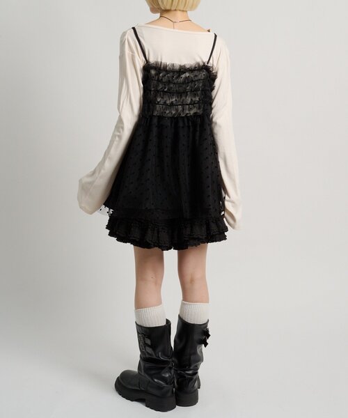 w closet（ダブルクローゼット）の「ドットチュールキャミ（シャツ/ブラウス・レディース・オフホワイト/ブラック・FREE）」の20枚目の写真