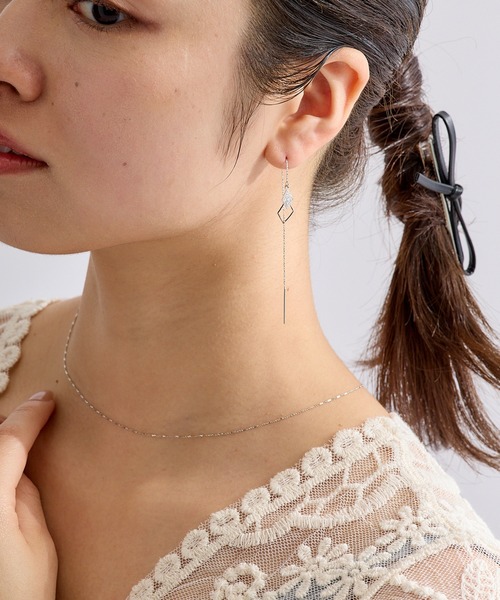CALIN STANDARD(カリンスタンダード)の「◆金属アレルギー対応◆◆made in japan◆ダブルスクエア アメリカンピアス(ピアス(両耳用)・レディース・シルバー/ゴールド・FREE)」の3枚目の写真