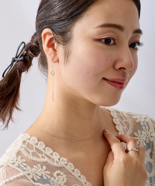CALIN STANDARD(カリンスタンダード)の「◆金属アレルギー対応◆◆made in japan◆ダブルスクエア アメリカンピアス(ピアス(両耳用)・レディース・シルバー/ゴールド・FREE)」の4枚目の写真