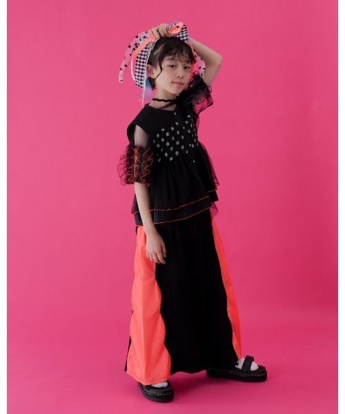 unica(ユニカ)の「チュールカラーメロウフリルブラウス(シャツ/ブラウス・キッズ・オフホワイト/グリーン/ブラック・XL/L)」の19枚目の写真