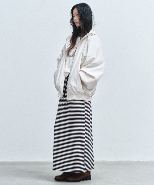 HOOD WIND ZIP-UP JACKET_CREAM