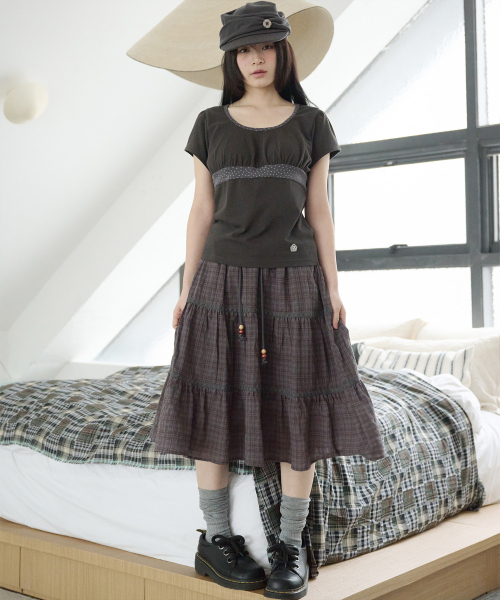 BAUF（バウフ）の「スターパフドスリムフィットTシャツ[チャコール]（Tシャツ/カットソー・レディース・その他・FREE）」の4枚目の写真