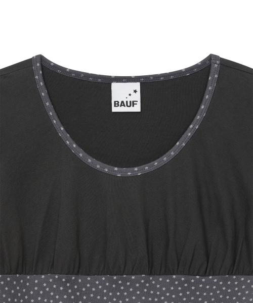 BAUF（バウフ）の「スターパフドスリムフィットTシャツ[チャコール]（Tシャツ/カットソー・レディース・その他・FREE）」の8枚目の写真