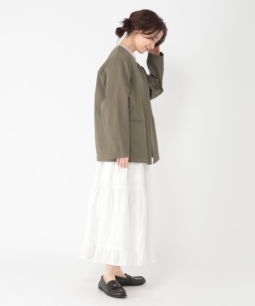studio CLIP（スタディオクリップ）の「コットンサテンノーカラージャケット（その他アウター・レディース・カーキ/その他1・FREE）」の14枚目の写真