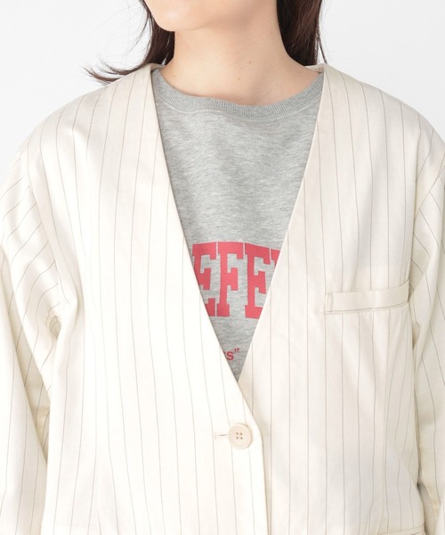 studio CLIP（スタディオクリップ）の「コットンサテンノーカラージャケット（その他アウター・レディース・カーキ/その他1・FREE）」の18枚目の写真