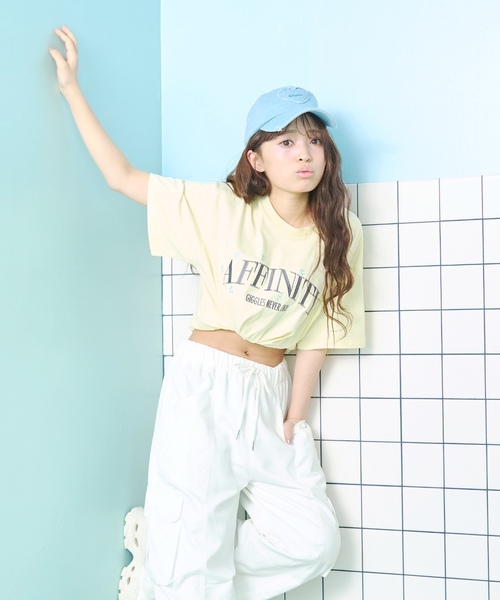 LOVETOXIC（ラブトキシック）の「【秒かわトップス】【GOODPRICE】【綿100%】カレッジフラワー半袖T（Tシャツ/カットソー・キッズ・ネイビー/オフホワイト/イエロー/ピンク・S:140cm/L:160cm/M:150cm/130cm）」の17枚目の写真