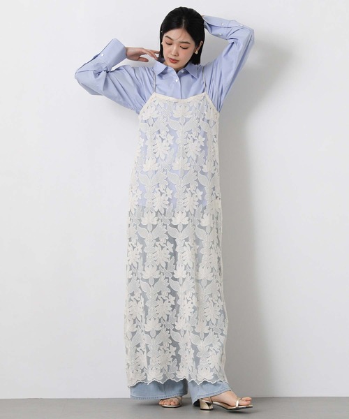 Gready Brilliant（グレディブリリアン）の「チュール刺繍レースキャミ（ワンピース・レディース・アイボリー/ブラック・FREE）」の3枚目の写真