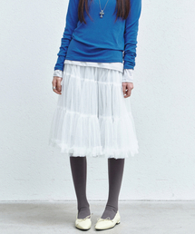 TULLE VOLUME SKIRT_WHITE