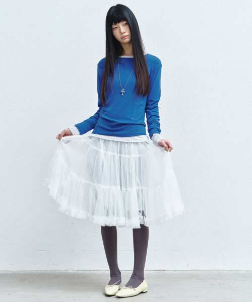 NICK&NICOLE(ニックアンドニコール)の「TULLE VOLUME SKIRT_WHITE(スカート・レディース・その他・FREE)」の3枚目の写真