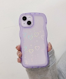 ハート柄」に該当するスマホケース/カバー（パープル/紫色系・iPhone