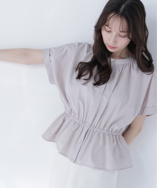 NATURAL BEAUTY BASIC（ナチュラルビューティーベーシック）の「【ちょうど、いい服】きゅっとふわっと。全部盛りブラウス（シャツ/ブラウス・レディース・ベージュ/ミント/オフホワイト/ブルー・FREE）」の2枚目の写真