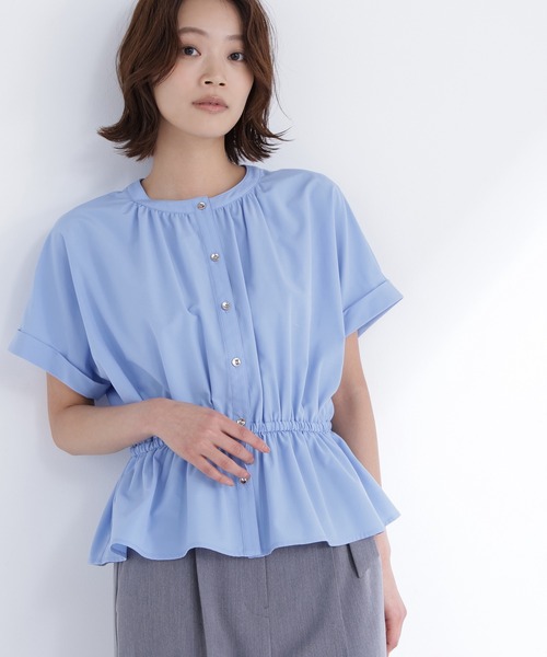 NATURAL BEAUTY BASIC（ナチュラルビューティーベーシック）の「【ちょうど、いい服】きゅっとふわっと。全部盛りブラウス（シャツ/ブラウス・レディース・ベージュ/ミント/オフホワイト/ブルー・FREE）」の4枚目の写真
