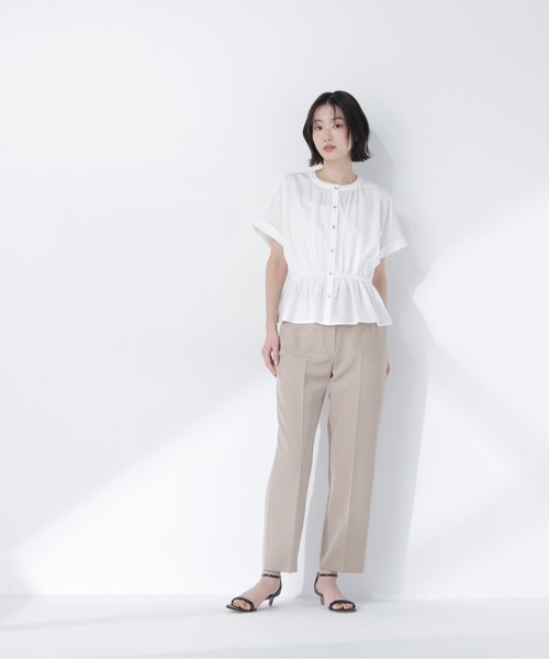 NATURAL BEAUTY BASIC（ナチュラルビューティーベーシック）の「【ちょうど、いい服】きゅっとふわっと。全部盛りブラウス（シャツ/ブラウス・レディース・ベージュ/ミント/オフホワイト/ブルー・FREE）」の6枚目の写真