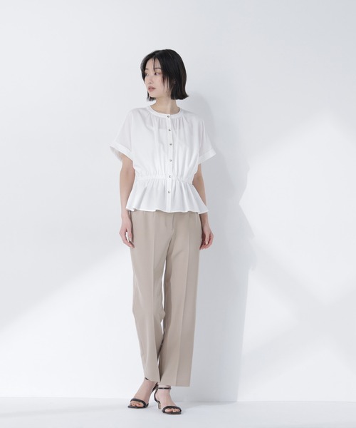 NATURAL BEAUTY BASIC（ナチュラルビューティーベーシック）の「【ちょうど、いい服】きゅっとふわっと。全部盛りブラウス（シャツ/ブラウス・レディース・ベージュ/ミント/オフホワイト/ブルー・FREE）」の7枚目の写真