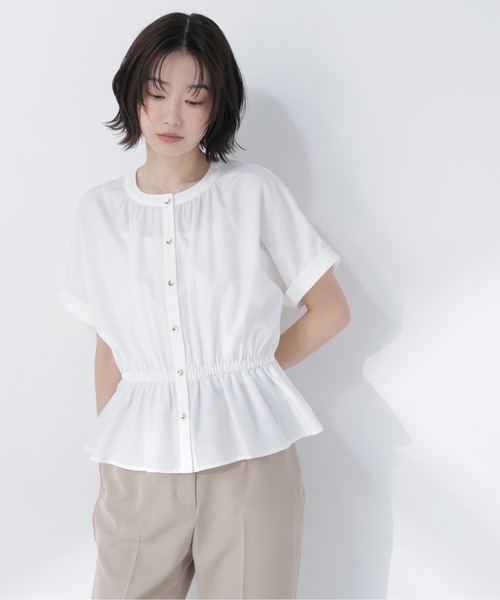 NATURAL BEAUTY BASIC（ナチュラルビューティーベーシック）の「【ちょうど、いい服】きゅっとふわっと。全部盛りブラウス（シャツ/ブラウス・レディース・ベージュ/ミント/オフホワイト/ブルー・FREE）」の9枚目の写真