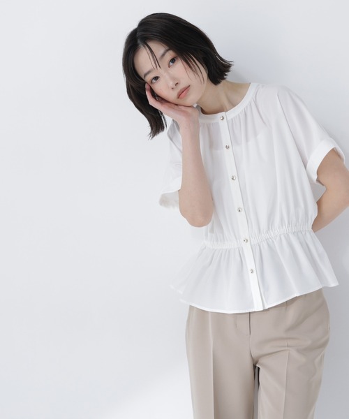 NATURAL BEAUTY BASIC（ナチュラルビューティーベーシック）の「【ちょうど、いい服】きゅっとふわっと。全部盛りブラウス（シャツ/ブラウス・レディース・ベージュ/ミント/オフホワイト/ブルー・FREE）」の5枚目の写真