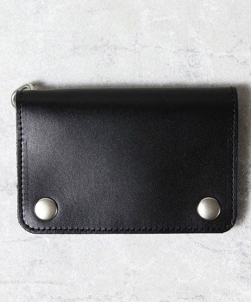 UNIVERSAL OVERALL(ユニバーサルオーバーオール)の「トラッカーウォレット ミドル 栃木レザー 日本製(財布・メンズ・ブラック・FREE)」の1枚目の写真