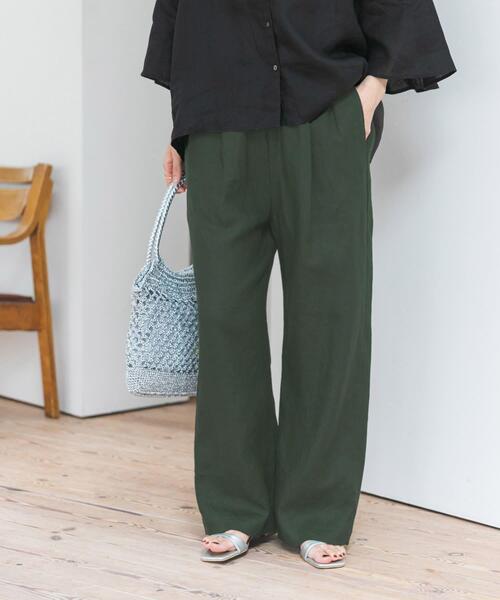 URBAN RESEARCH DOORS（アーバンリサーチドアーズ）の「リネンイージーパンツ（その他パンツ・レディース・モカ/ナチュラル/グリーン/ブラック・MEDIUM/SMALL）」の8枚目の写真