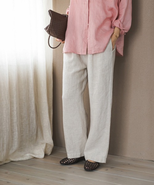 URBAN RESEARCH DOORS(アーバンリサーチドアーズ)の「リネンイージーパンツ(その他パンツ・レディース・モカ/ナチュラル/グリーン/ブラック・MEDIUM/SMALL)」の4枚目の写真