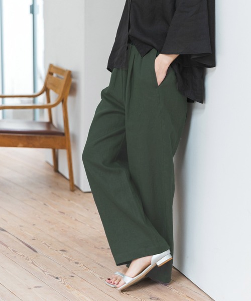 URBAN RESEARCH DOORS(アーバンリサーチドアーズ)の「リネンイージーパンツ(その他パンツ・レディース・モカ/ナチュラル/グリーン/ブラック・MEDIUM/SMALL)」の1枚目の写真