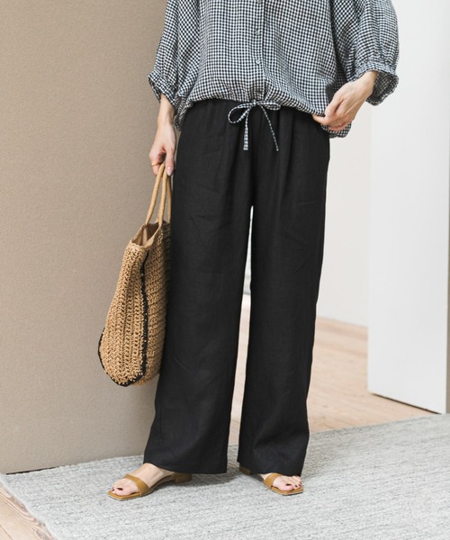 URBAN RESEARCH DOORS(アーバンリサーチドアーズ)の「リネンイージーパンツ(その他パンツ・レディース・モカ/ナチュラル/グリーン/ブラック・MEDIUM/SMALL)」の5枚目の写真