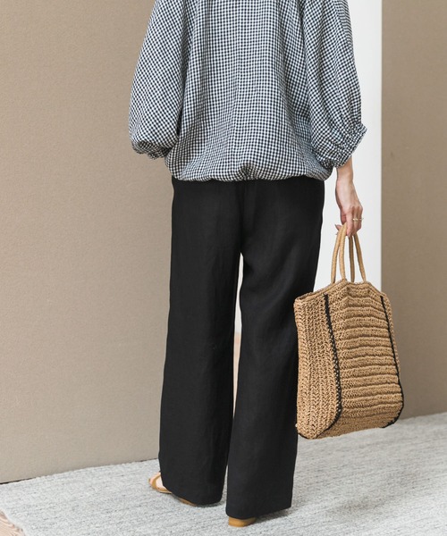 URBAN RESEARCH DOORS(アーバンリサーチドアーズ)の「リネンイージーパンツ(その他パンツ・レディース・モカ/ナチュラル/グリーン/ブラック・MEDIUM/SMALL)」の6枚目の写真