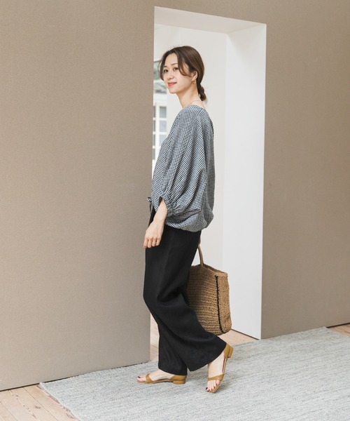 URBAN RESEARCH DOORS(アーバンリサーチドアーズ)の「リネンイージーパンツ(その他パンツ・レディース・モカ/ナチュラル/グリーン/ブラック・MEDIUM/SMALL)」の10枚目の写真