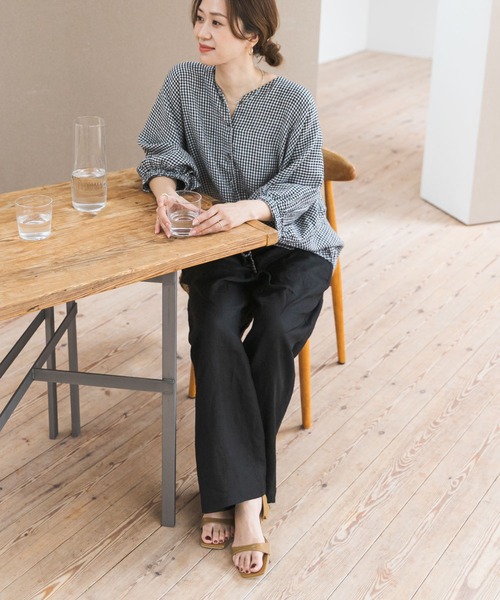 URBAN RESEARCH DOORS(アーバンリサーチドアーズ)の「リネンイージーパンツ(その他パンツ・レディース・モカ/ナチュラル/グリーン/ブラック・MEDIUM/SMALL)」の11枚目の写真