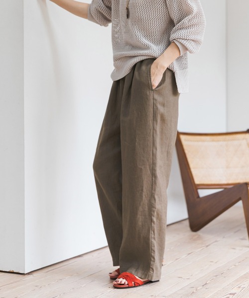 URBAN RESEARCH DOORS(アーバンリサーチドアーズ)の「リネンイージーパンツ(その他パンツ・レディース・モカ/ナチュラル/グリーン/ブラック・MEDIUM/SMALL)」の12枚目の写真