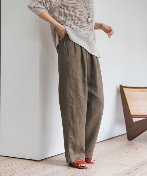 URBAN RESEARCH DOORS(アーバンリサーチドアーズ)の「リネンイージーパンツ(その他パンツ・レディース・モカ/ナチュラル/グリーン/ブラック・MEDIUM/SMALL)」の14枚目の写真