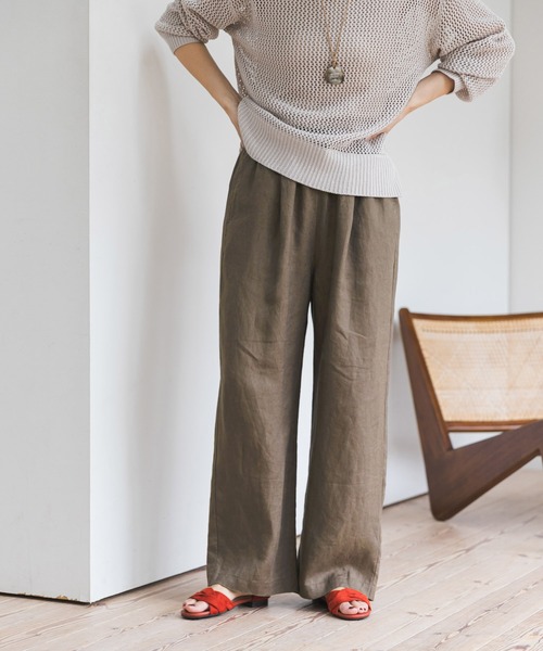URBAN RESEARCH DOORS(アーバンリサーチドアーズ)の「リネンイージーパンツ(その他パンツ・レディース・モカ/ナチュラル/グリーン/ブラック・MEDIUM/SMALL)」の15枚目の写真