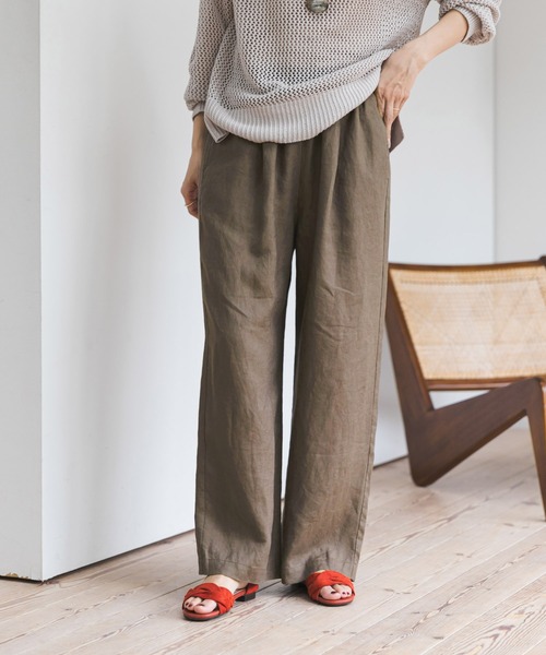URBAN RESEARCH DOORS(アーバンリサーチドアーズ)の「リネンイージーパンツ(その他パンツ・レディース・モカ/ナチュラル/グリーン/ブラック・MEDIUM/SMALL)」の16枚目の写真