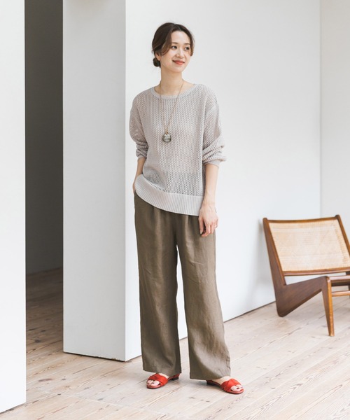 URBAN RESEARCH DOORS(アーバンリサーチドアーズ)の「リネンイージーパンツ(その他パンツ・レディース・モカ/ナチュラル/グリーン/ブラック・MEDIUM/SMALL)」の17枚目の写真