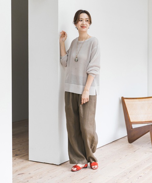 URBAN RESEARCH DOORS(アーバンリサーチドアーズ)の「リネンイージーパンツ(その他パンツ・レディース・モカ/ナチュラル/グリーン/ブラック・MEDIUM/SMALL)」の18枚目の写真