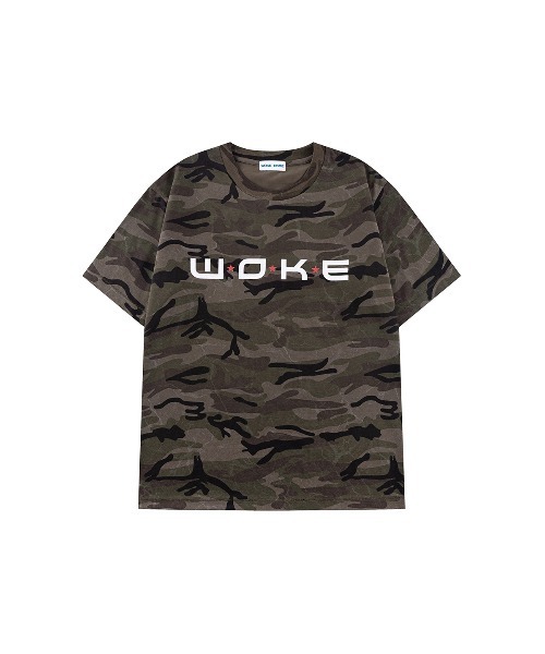 WOKE EDGE(ウォークエッジ)の「Tシャツ|Dot Star Tee|WOKE EDGE(Tシャツ/カットソー・メンズ・グリーン系カモフラージュ/スミクロ・LARGE/MEDIUM/SMALL/X-LARGE)」の2枚目の写真