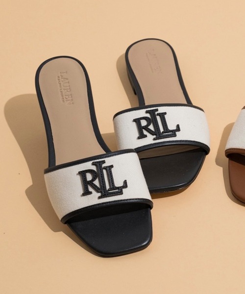 LAUREN RALPH LAUREN(ローレン ラルフ ローレン)の「ローレン ラルフ ローレン EVERLEY SANDALS エバリー サンダル(サンダル・レディース・ホワイト×ブラック/ホワイト×グリーン/ホワイト×ブラウン・65/70/75/60/55)」の3枚目の写真