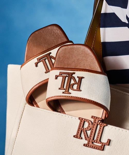 LAUREN RALPH LAUREN(ローレン ラルフ ローレン)の「ローレン ラルフ ローレン EVERLEY SANDALS エバリー サンダル(サンダル・レディース・ホワイト×ブラック/ホワイト×グリーン/ホワイト×ブラウン・65/70/75/60/55)」の5枚目の写真
