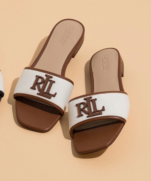 LAUREN RALPH LAUREN(ローレン ラルフ ローレン)の「ローレン ラルフ ローレン EVERLEY SANDALS エバリー サンダル(サンダル・レディース・ホワイト×ブラック/ホワイト×グリーン/ホワイト×ブラウン・65/70/75/60/55)」の6枚目の写真