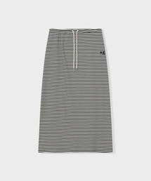 STRIPE LOGO SKIRT (BLACK)