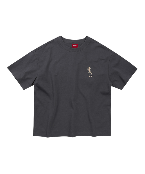 DESIRED（デシレッド）の「フロントグラフィッククロップ半袖Tシャツ-FBSK5805D09（Tシャツ/カットソー・メンズ・ダークグレー・MEDIUM/LARGE/X-LARGE）」の6枚目の写真